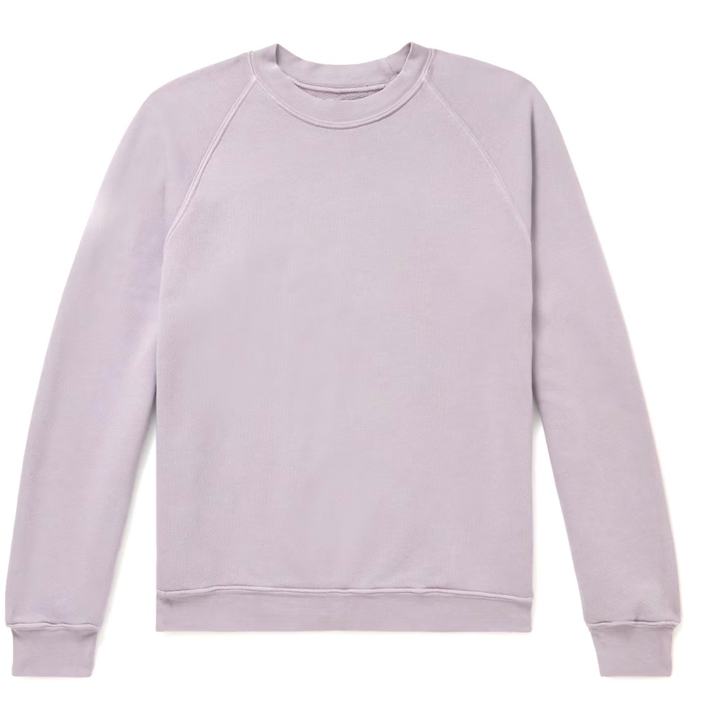 LES TIEN Garment Dyed Cotton Jersey Sweatshirt